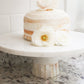 White Marble Cake Stand with Mother of Pearl Inlay by Anaya