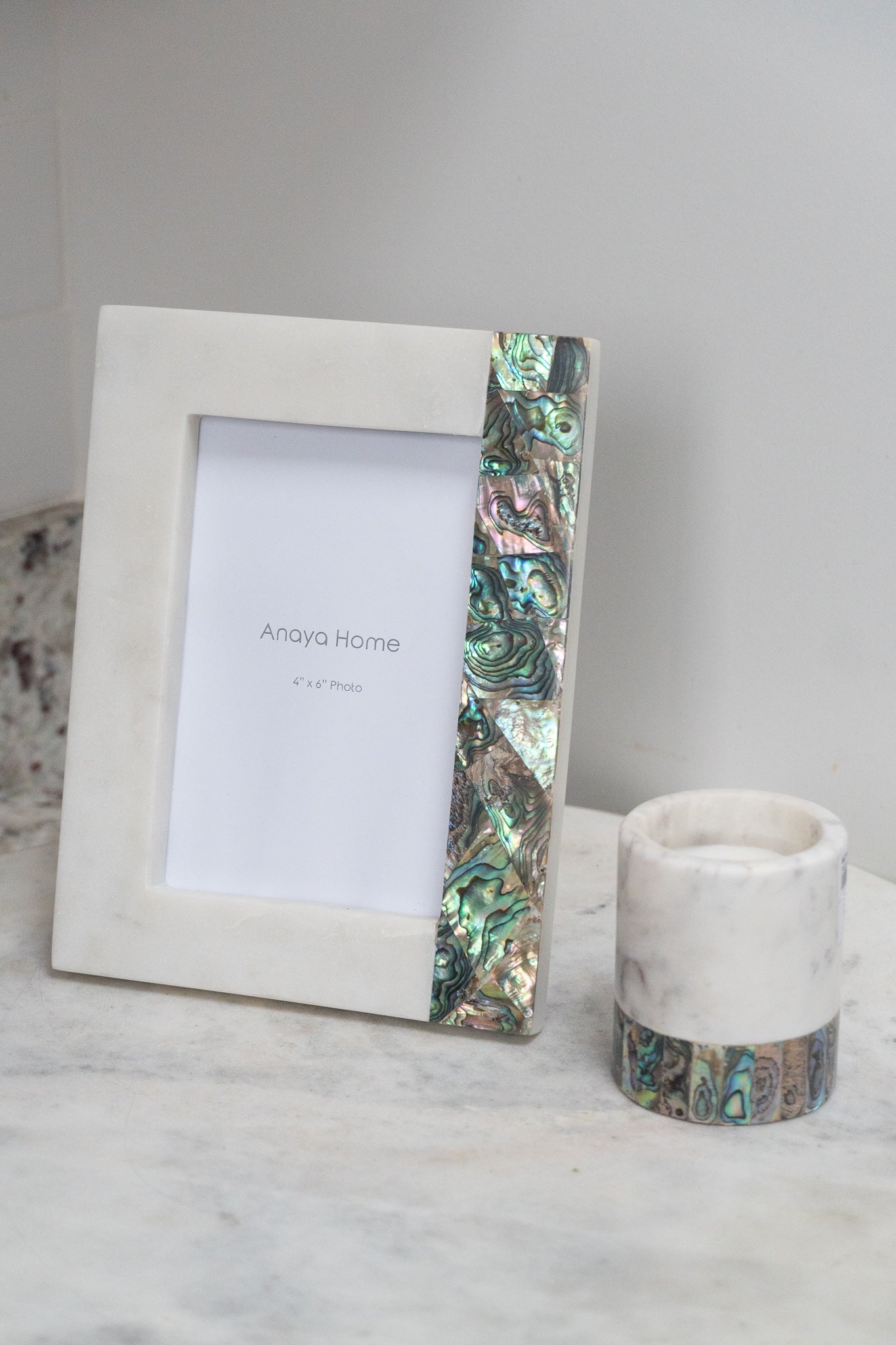 Rainbow Mother of Pearl White Marble Picture Frames by Anaya