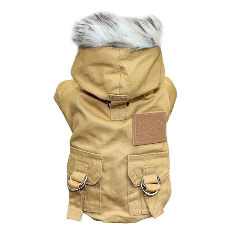 Dog Jacket w/ Fur-Trim Hood - Dog & Cat Apparel by GROOMY