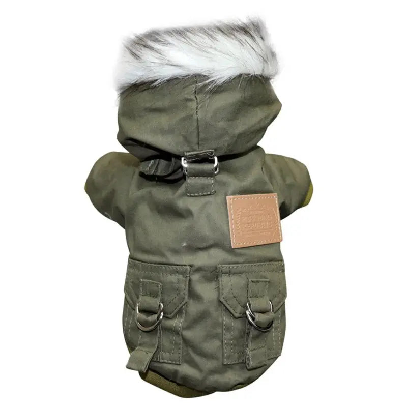 Dog Jacket w/ Fur-Trim Hood - Dog & Cat Apparel by GROOMY