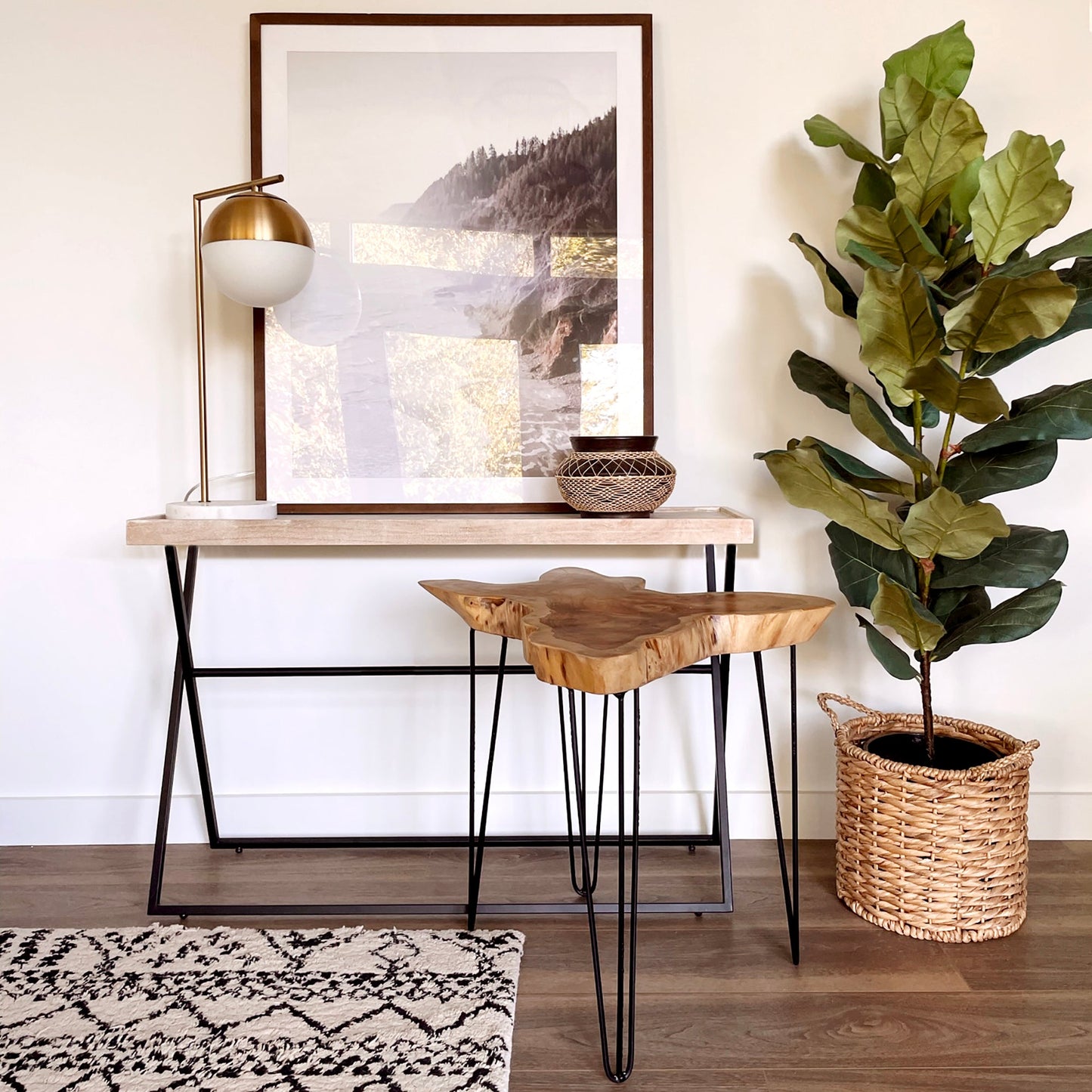 Teak Wood Organic Slab Accent Table by Andaluca Home