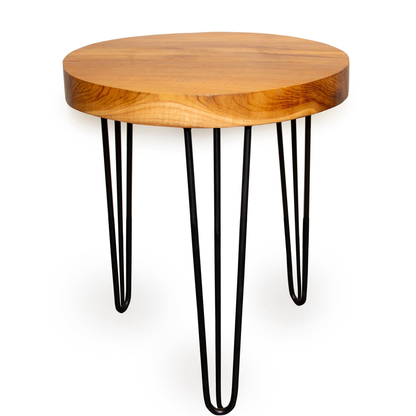 Indonesian Teak Wood Round Slab Accent Table by Andaluca Home