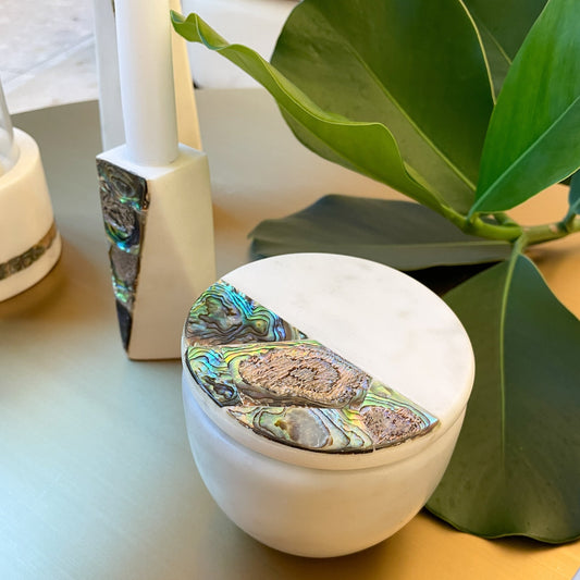 Rainbow Mother of Pearl Eucalyptus Candle by Anaya