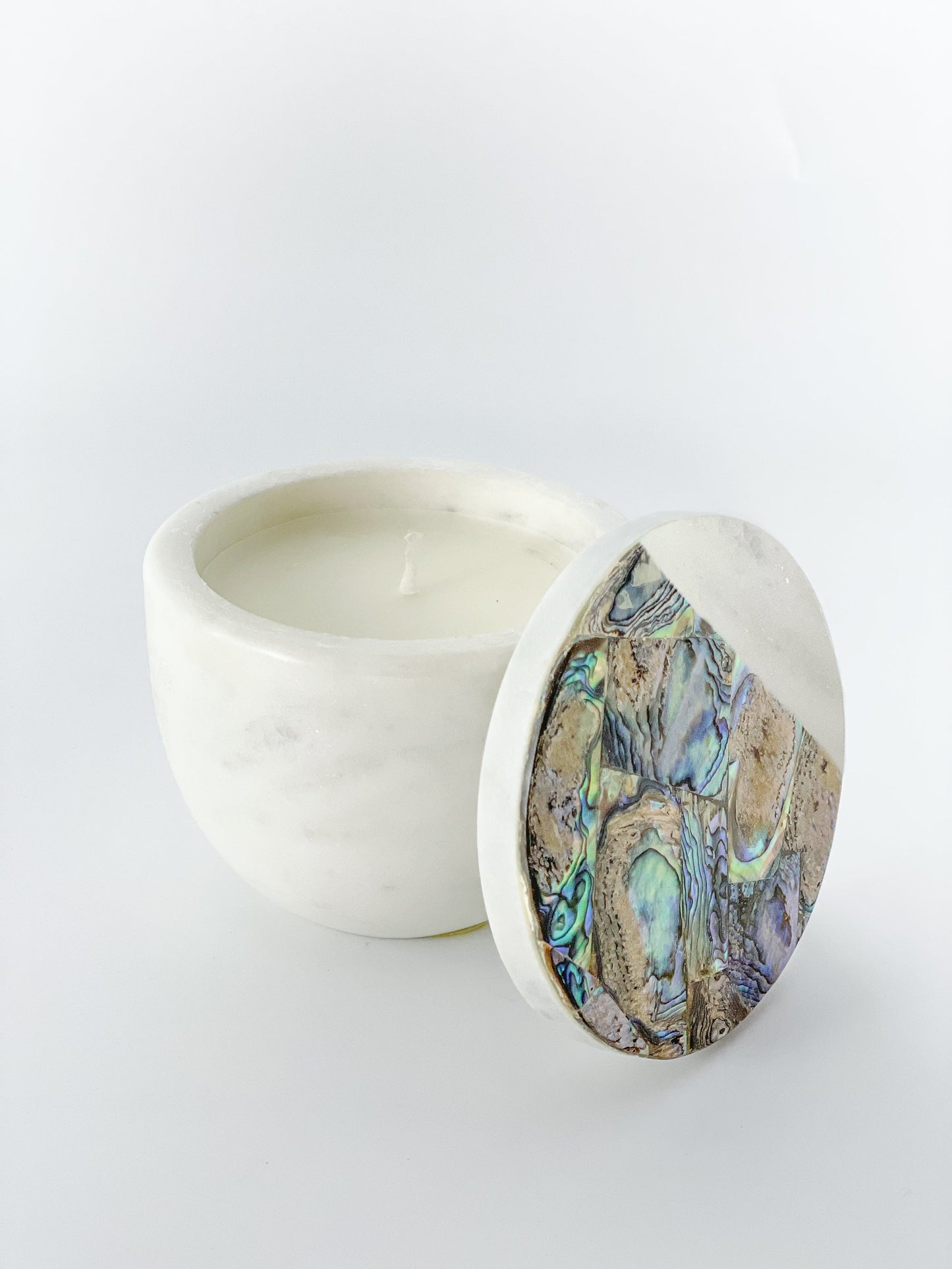 Rainbow Mother of Pearl Eucalyptus Candle by Anaya