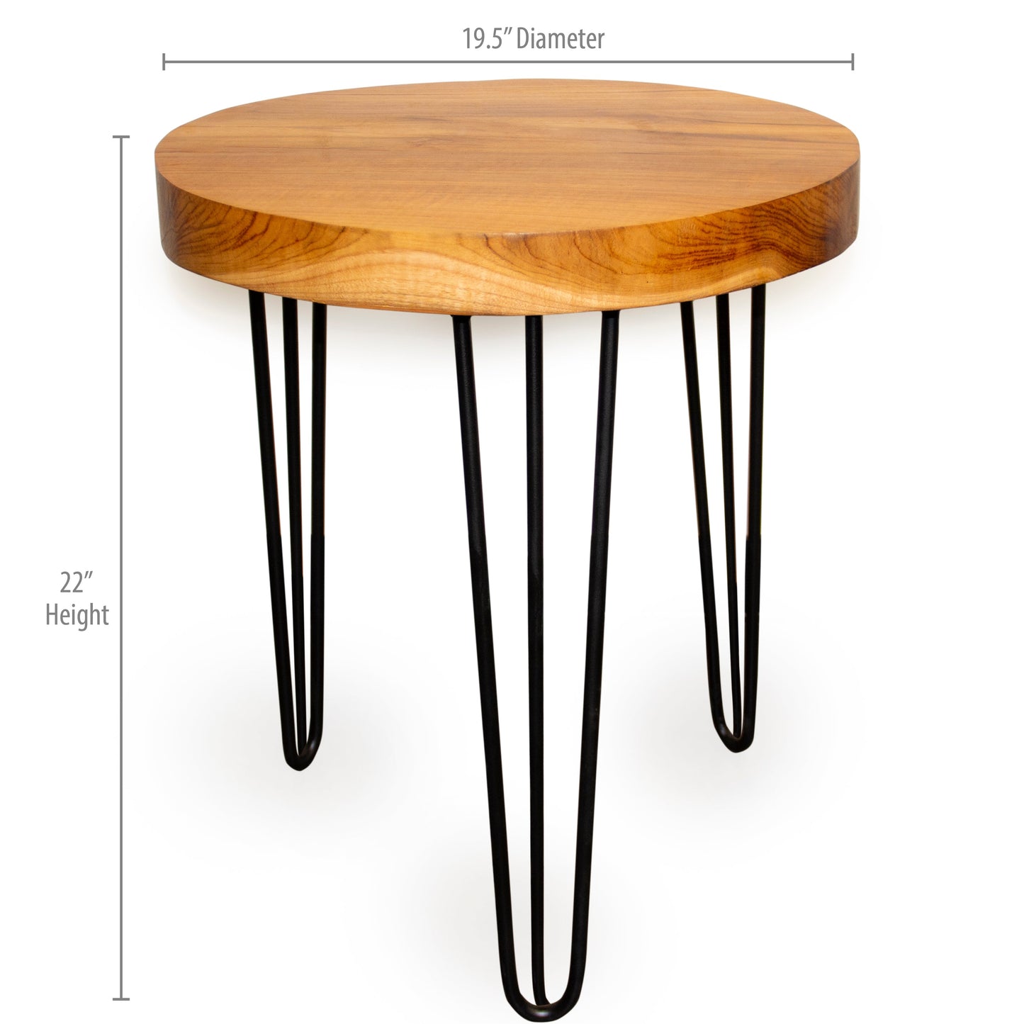 Indonesian Teak Wood Round Slab Accent Table by Andaluca Home