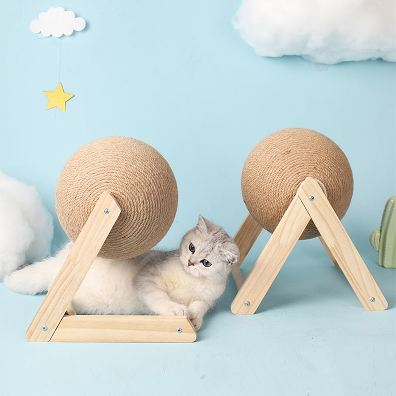 Cat Scratcher - Ball w/ Wood Frame by GROOMY