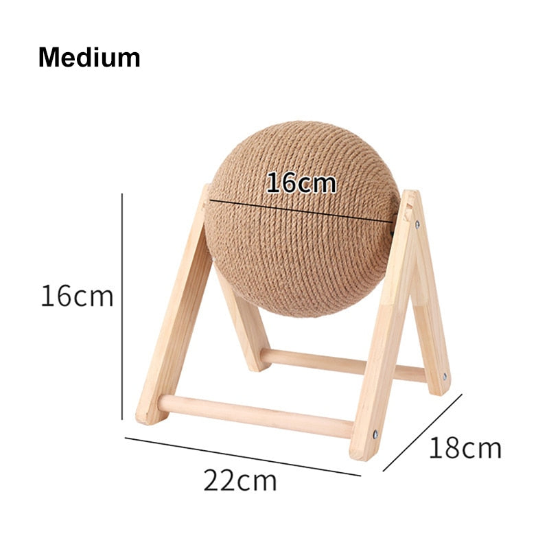 Cat Scratcher - Ball w/ Wood Frame by GROOMY