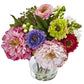 10.5" Artificial Peony and Mum in Glass Vase" by Nearly Natural