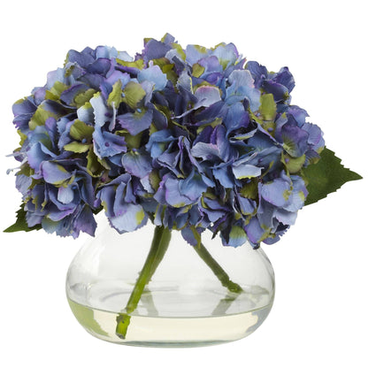 Artificial Blooming Hydrangea in Vase by Nearly Natural