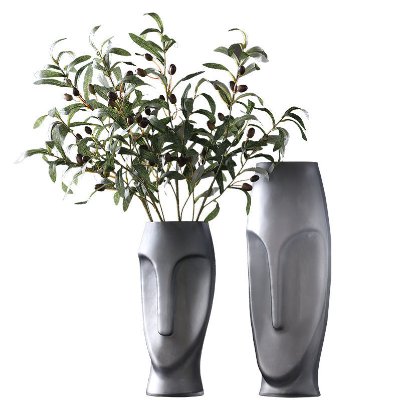 European Creative Modern Face Glass Vase by Blak Hom