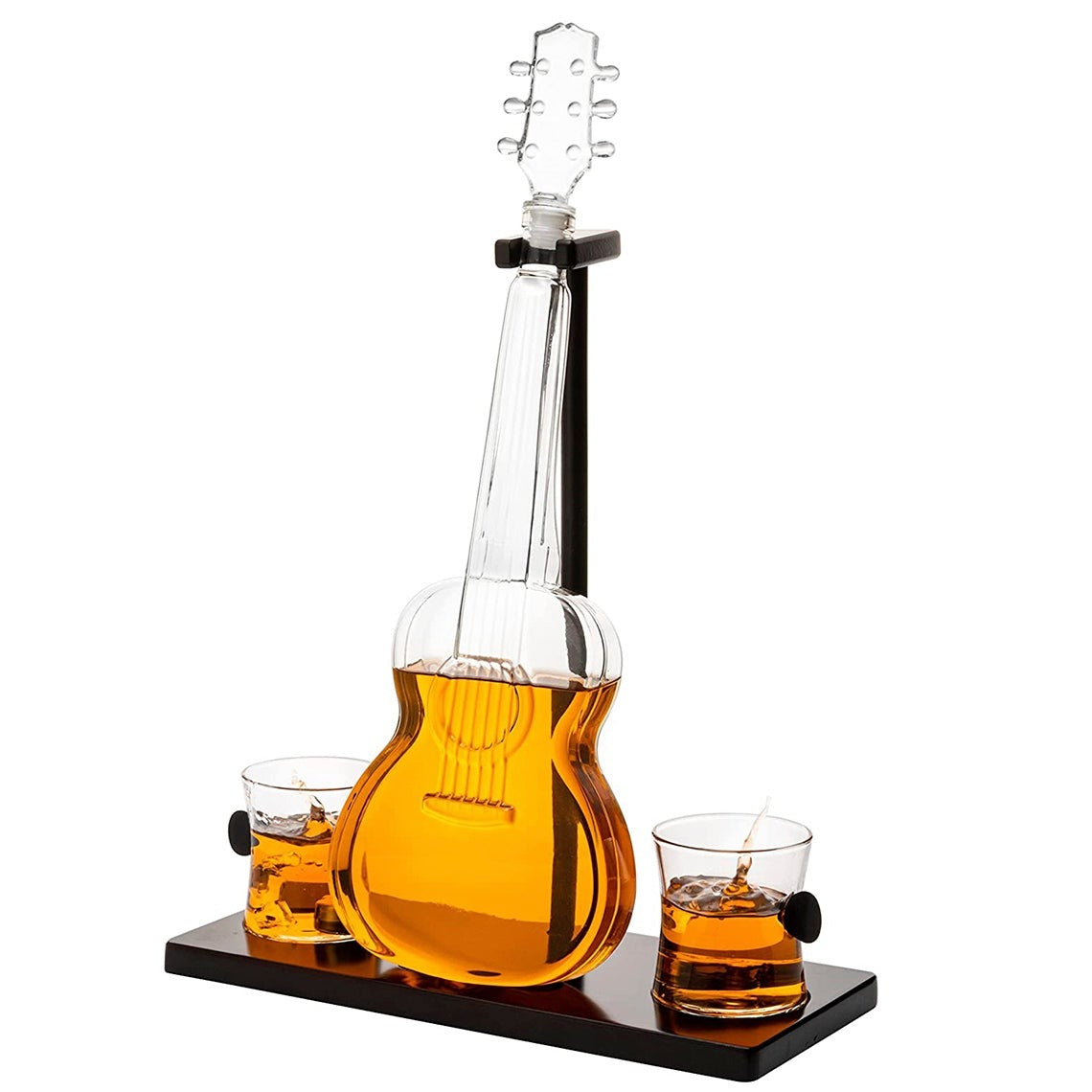 Guitar Decanter, Mahogany Base 1000 ML - by The Wine Savant