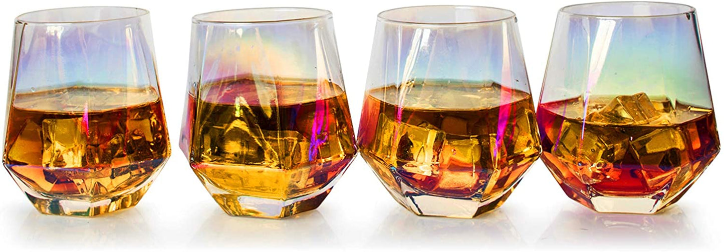 Diamond Iridescent Glasses Set - by The Wine Savant