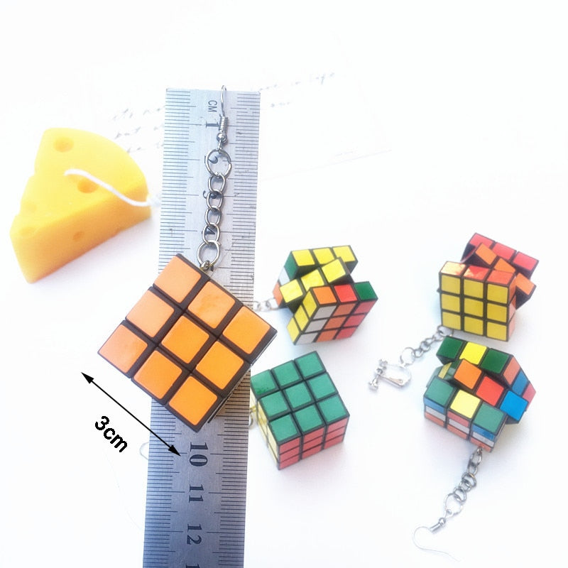 Rubix Cube Earrings by White Market